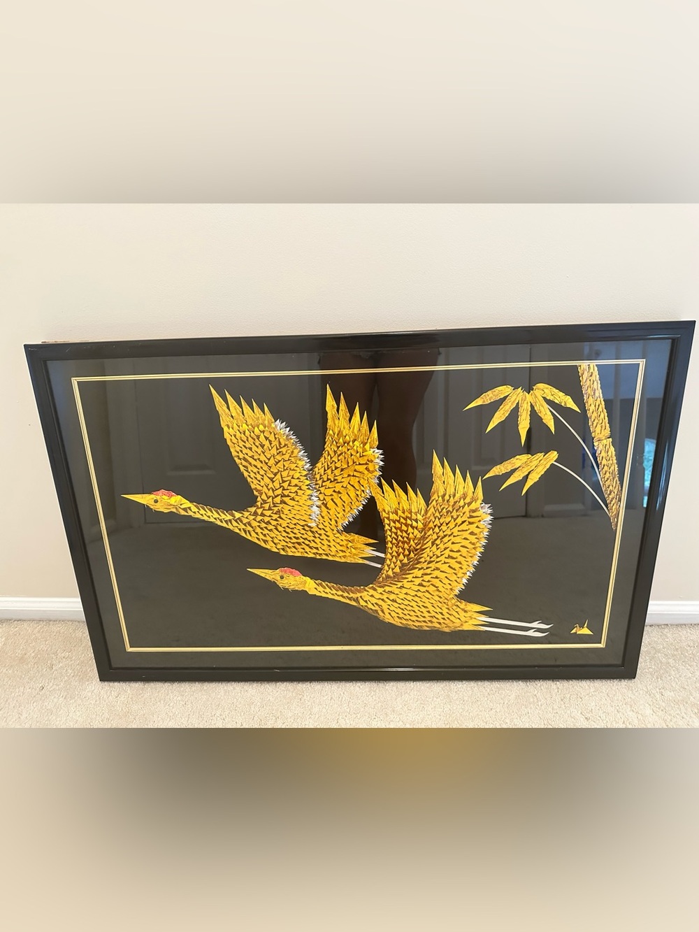 Saeko Oyama "One Thousand and One Cranes" Framed 3D Paper Folding Art